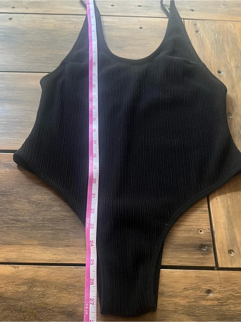 Black Ribbed One-Piece Swimsuit-small